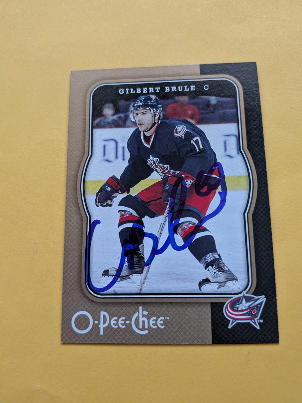 Gilbert Brule Signed Columbus Blue Jackets Card B