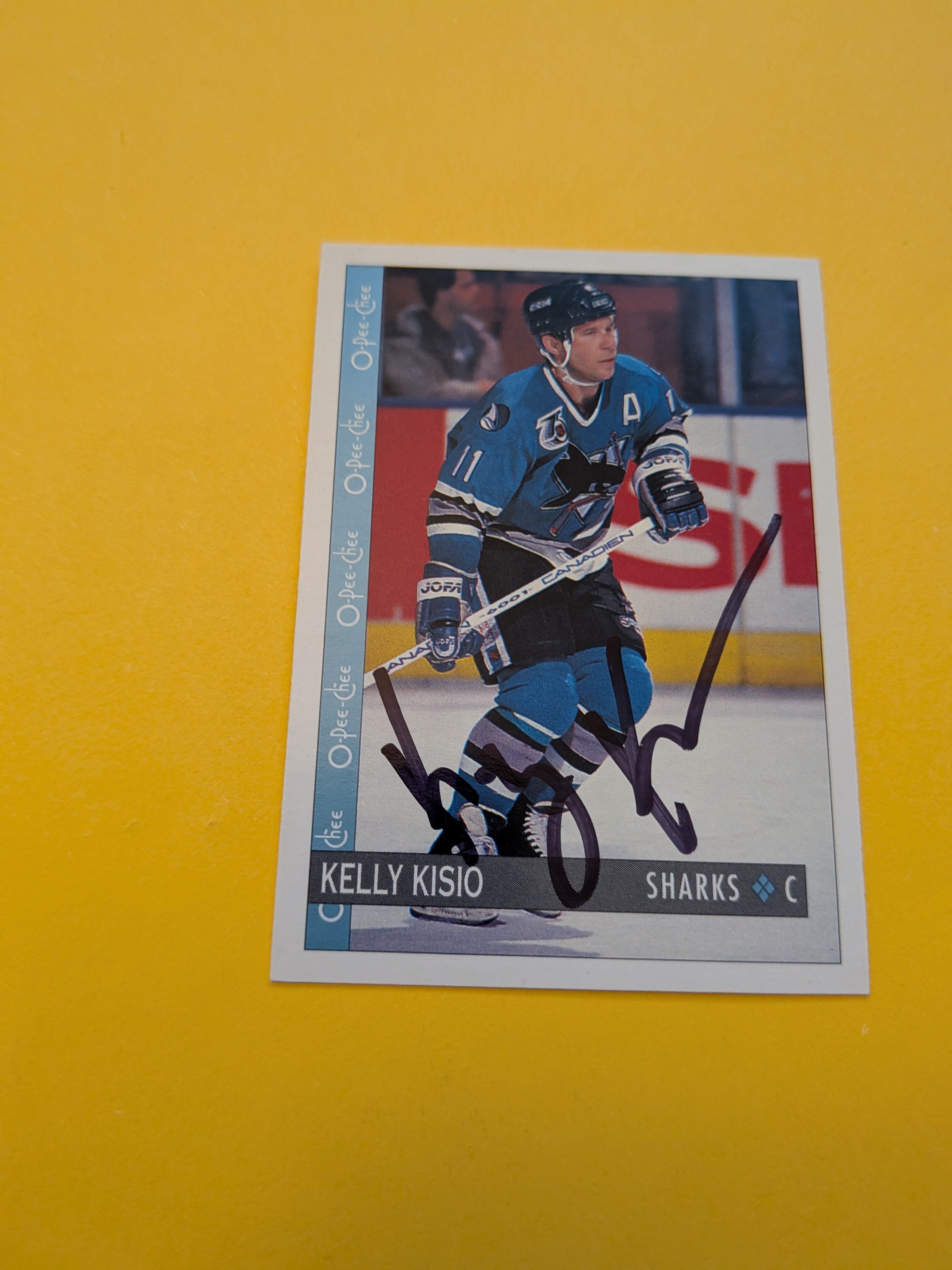 Kelly Kisio Signed San Jose Sharks Card E