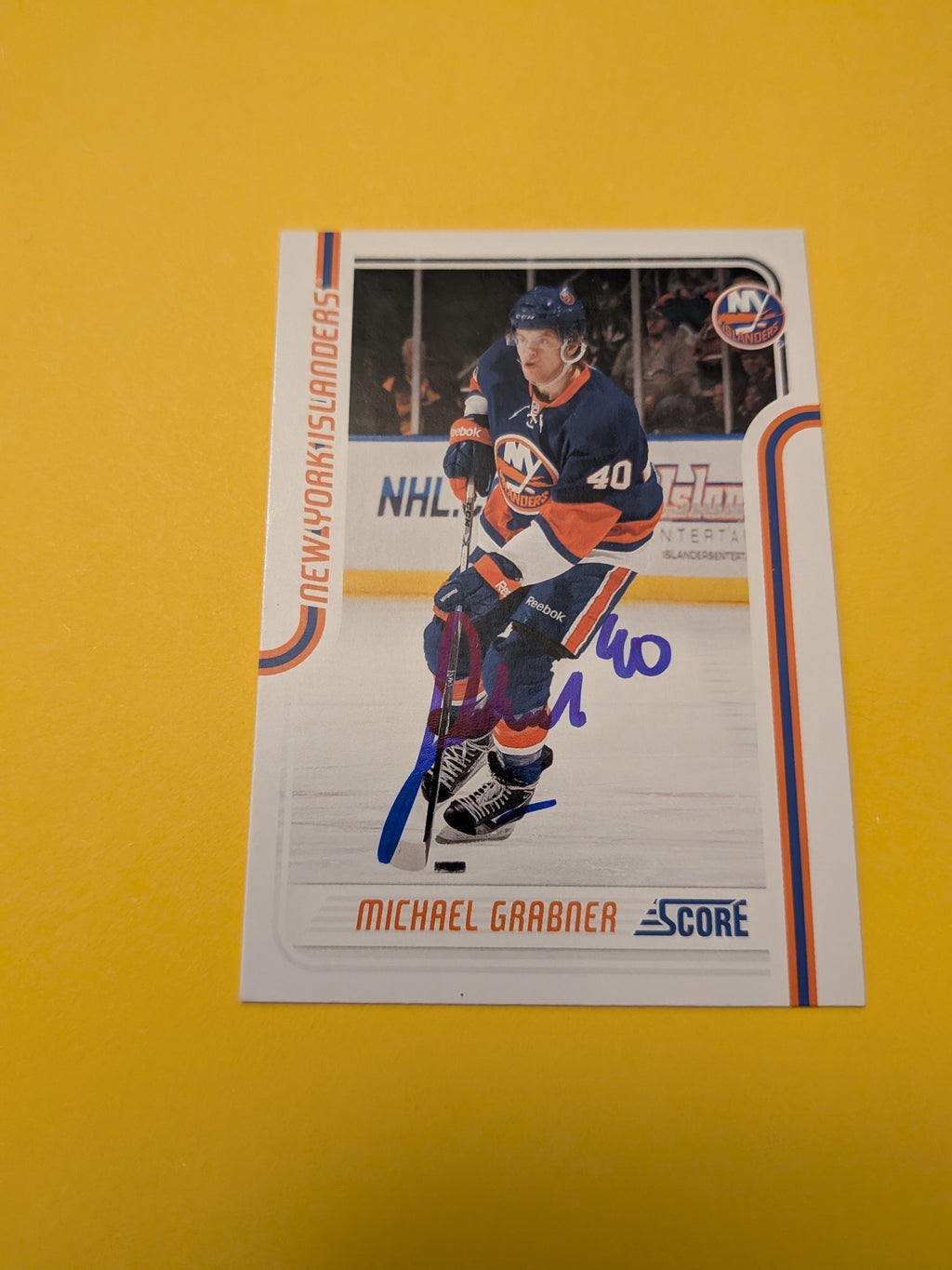 Michael Grabner Signed New York Islanders Card B