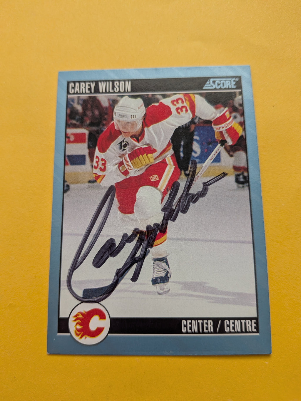 Carey Wilson Signed Calgary Flames Card A