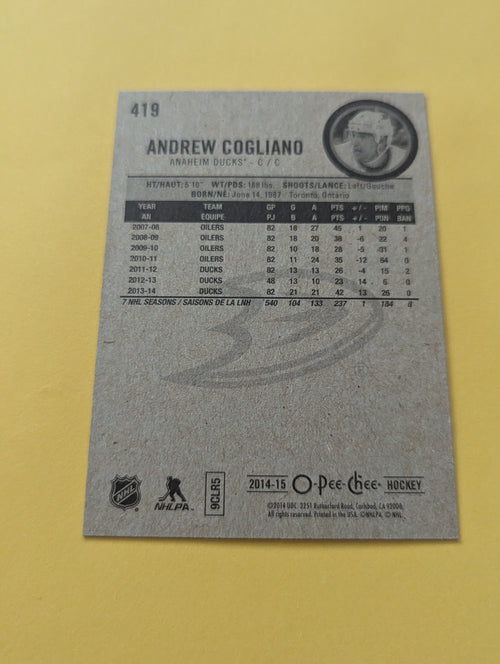 Andrew Cogliano Signed Anaheim Ducks Card
