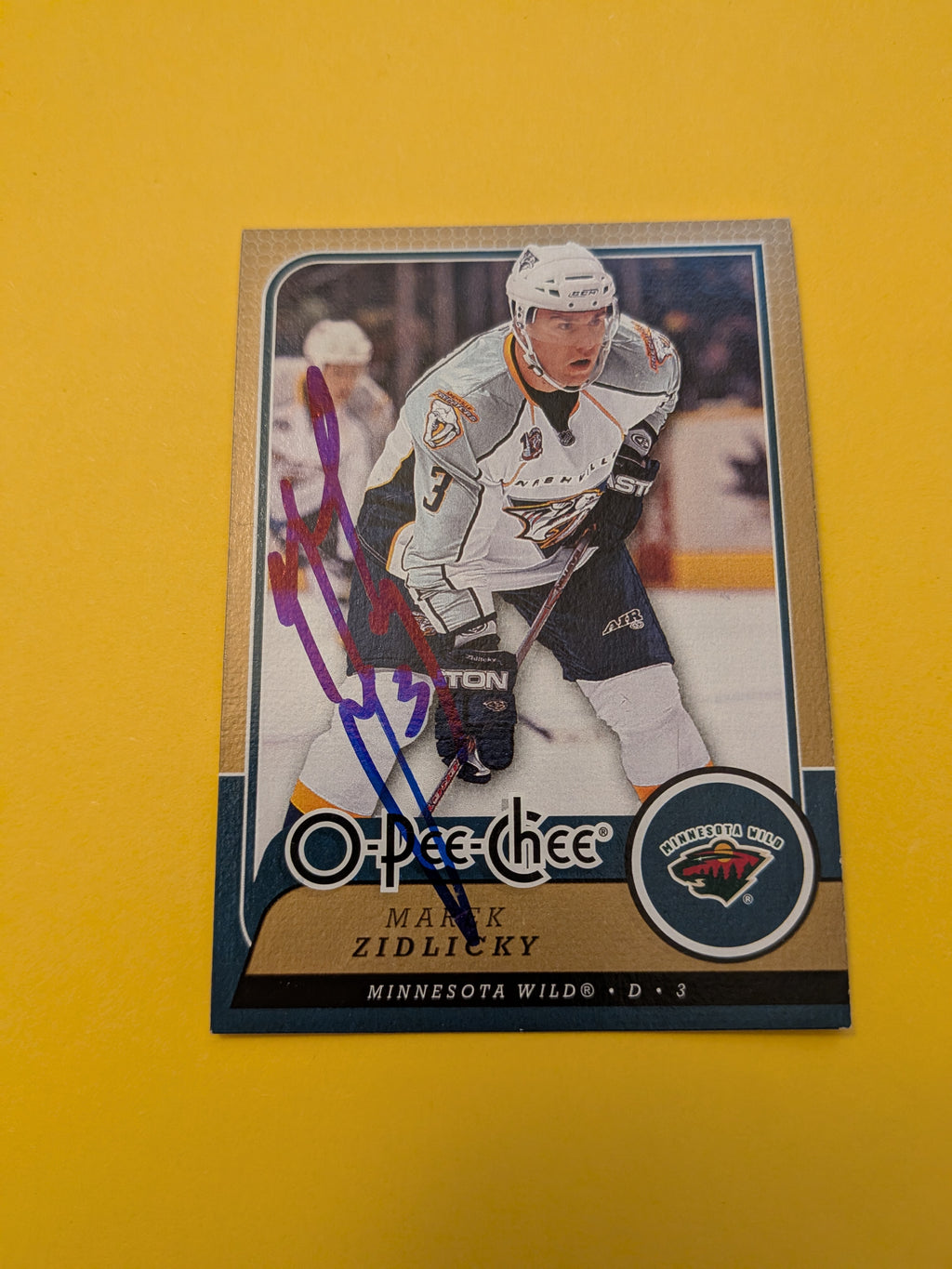 Marek Zidlicky Signed Nashville Predators Card B