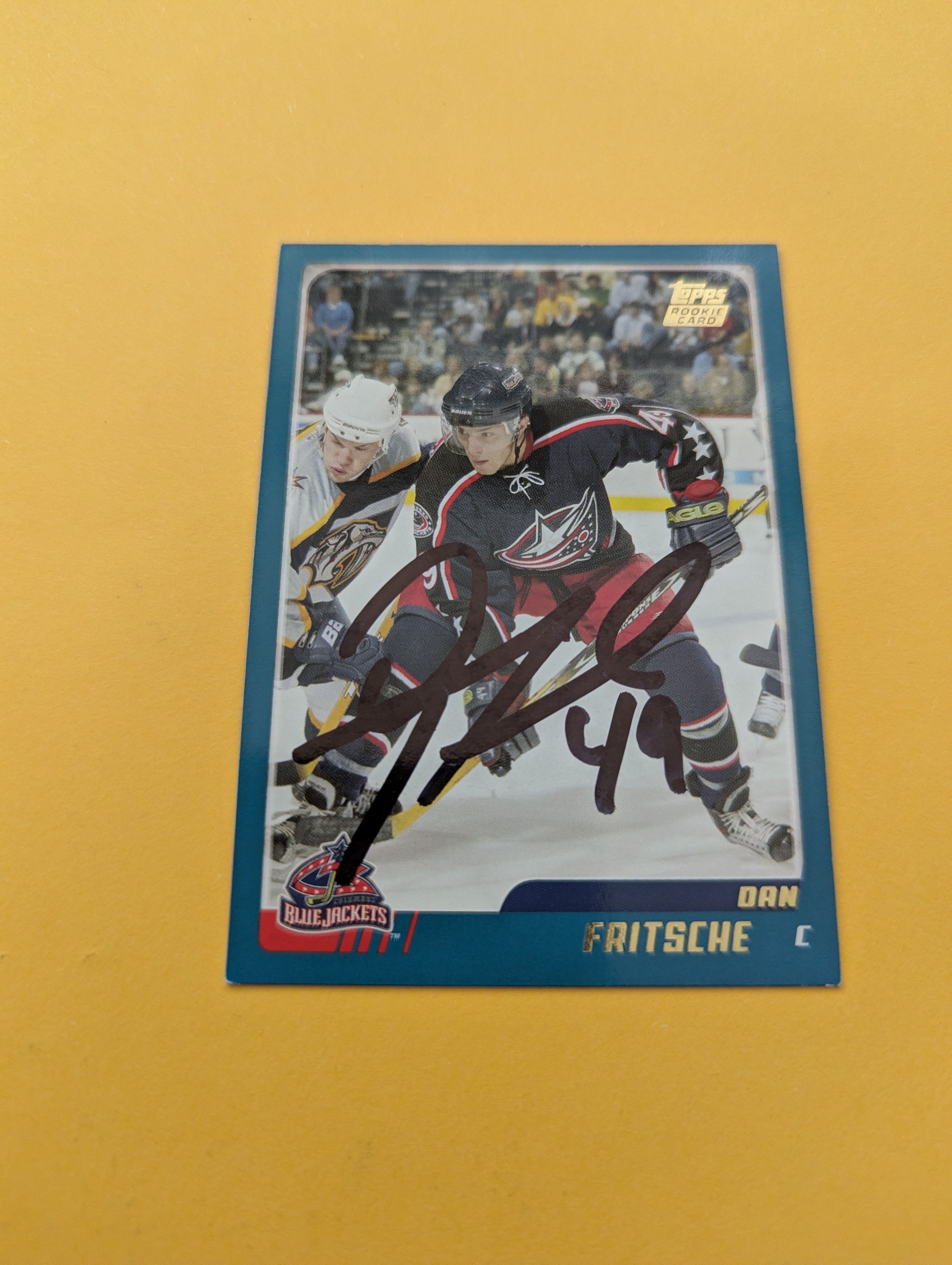 Dan Fritsche Signed Columbus Blue Jackets Rookie Card