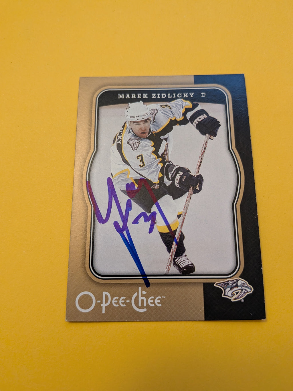 Marek Zidlicky Signed Nashville Predators Card A