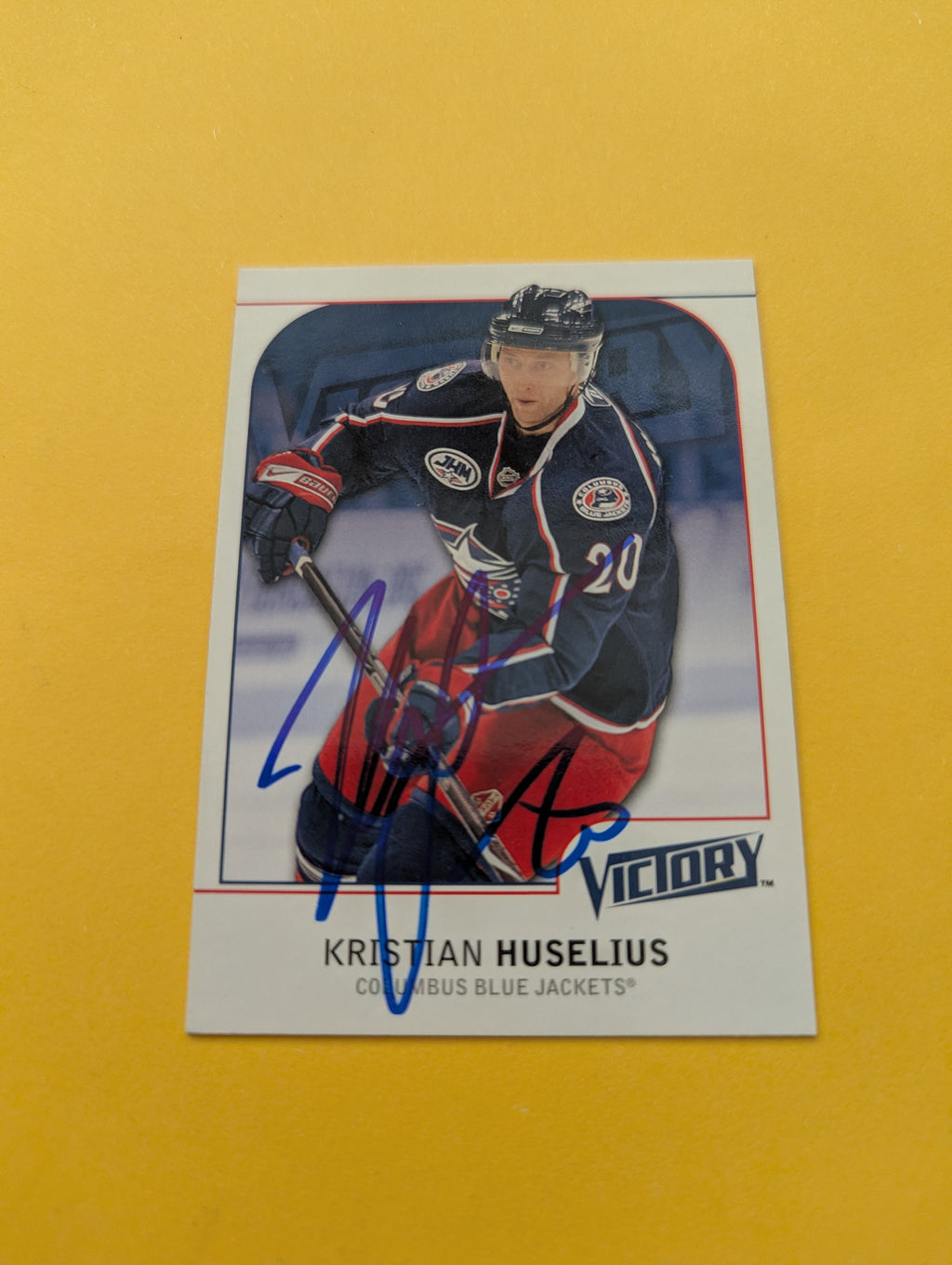 Kristian Huselius Signed Columbus Blue Jackets Card
