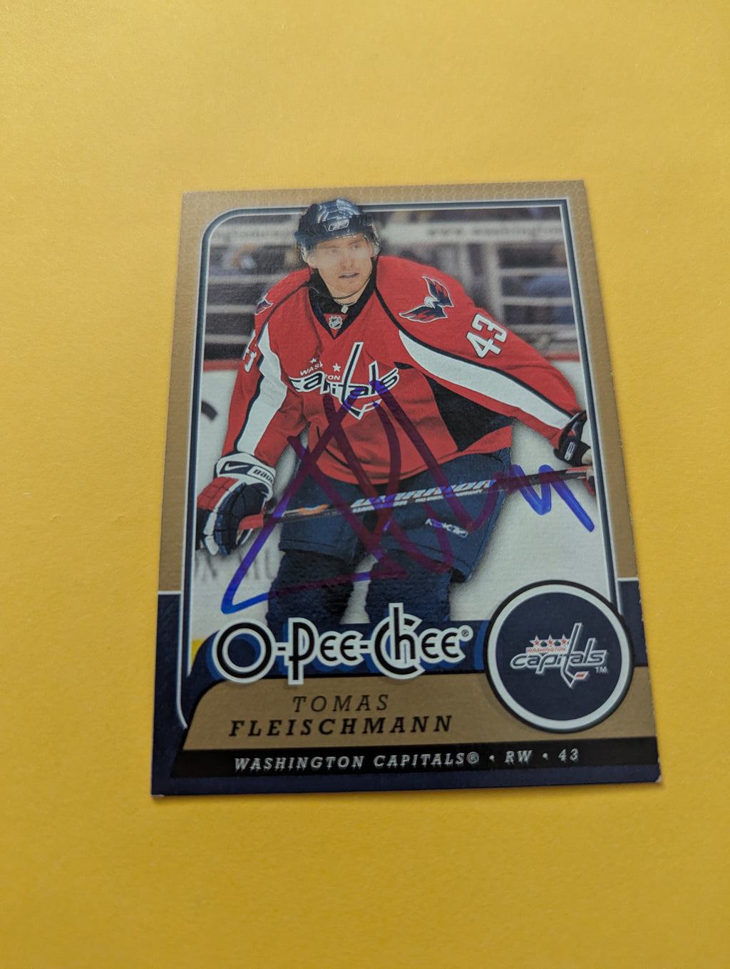 Tomas Fleischmann Signed Washington Capitals Card
