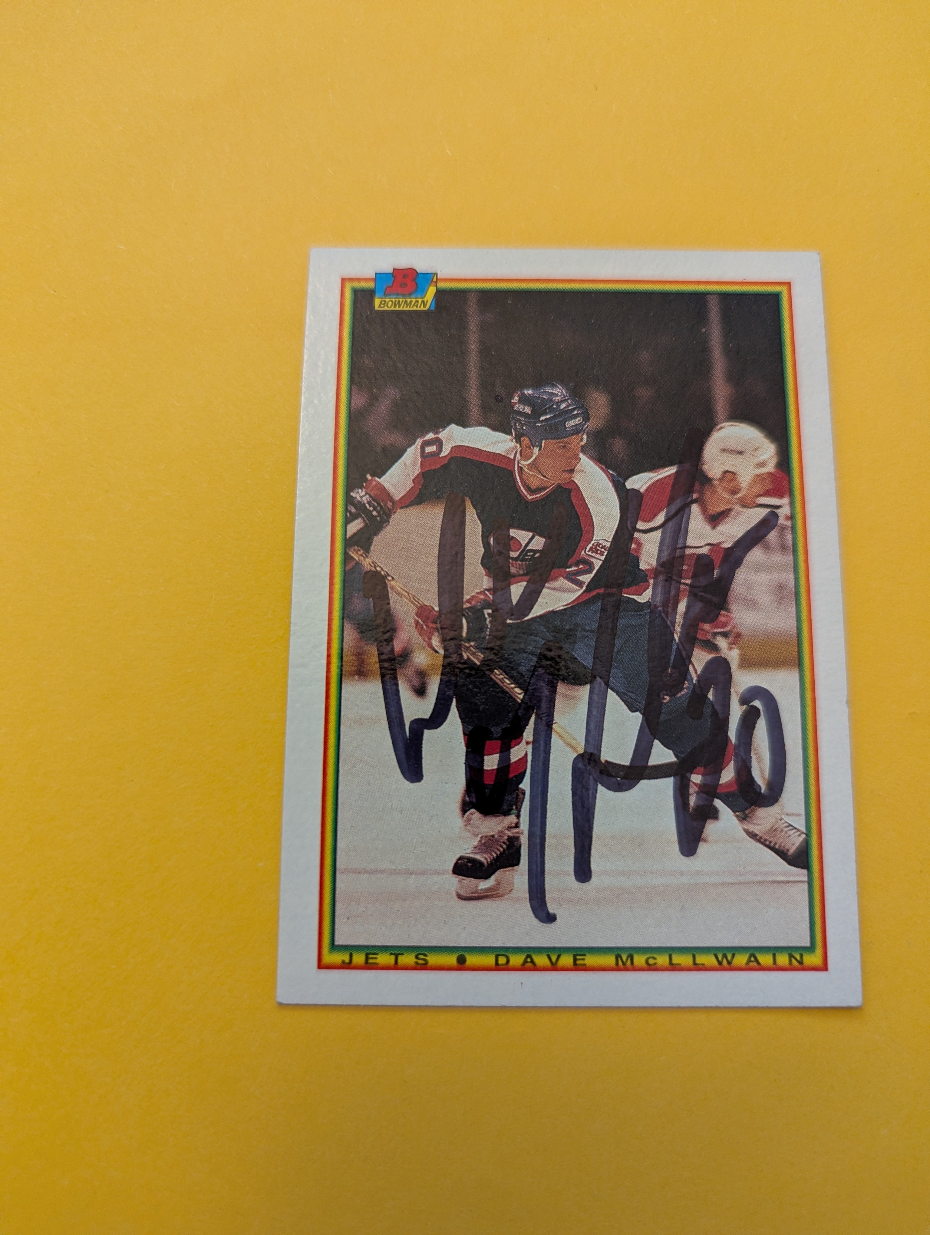 Dave Mcllwain Signed Winnipeg Jets Card