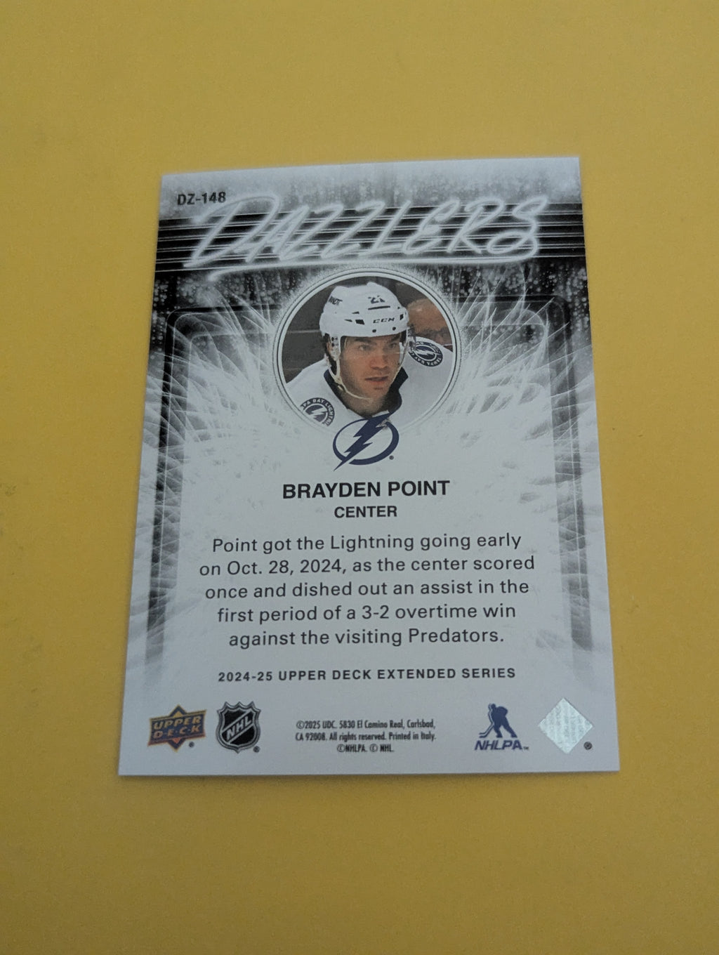 Brayden Point 24-25 Upper Deck Dazzlers Green Card
