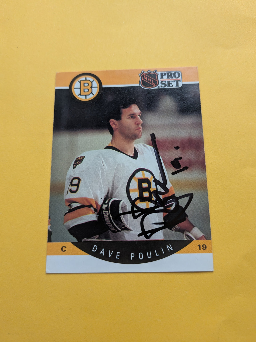 Dave Poulin Signed Boston Bruins Card B