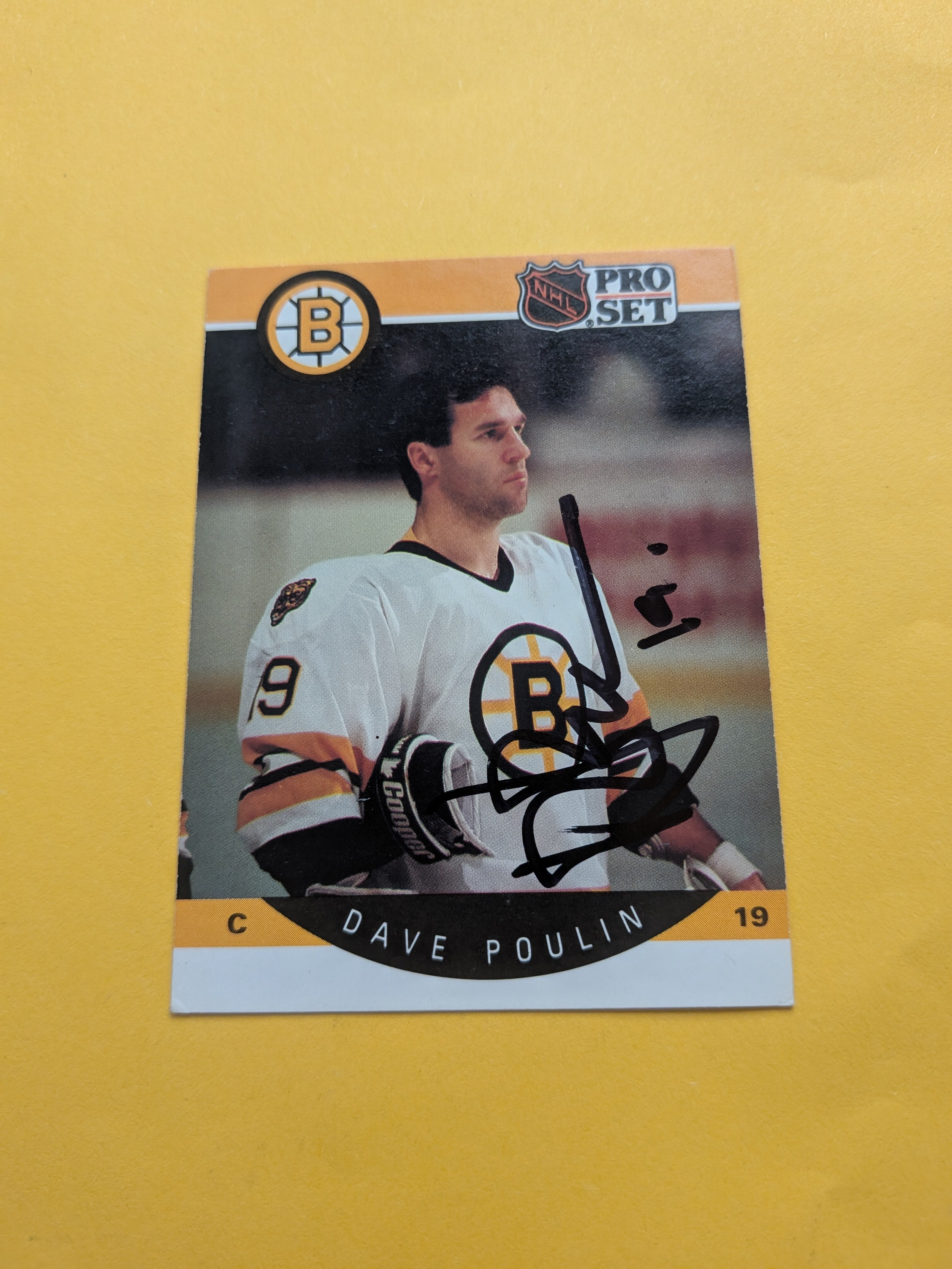 Dave Poulin Signed Boston Bruins Card B
