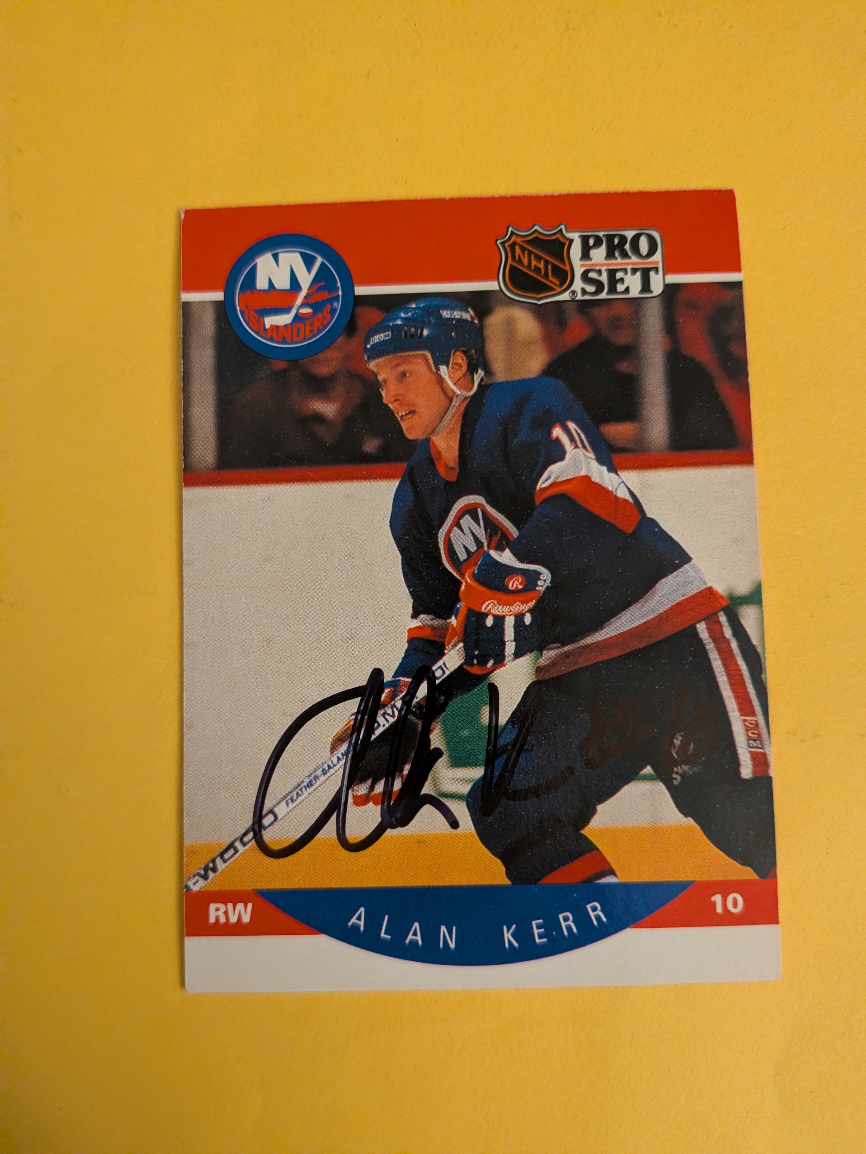 Alan Kerr Signed New York Islanders Card A