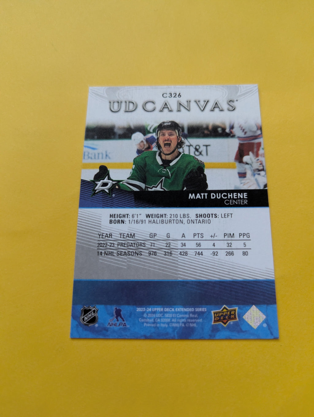 Matt Duchene 23-24 Upper Deck UD Canvas Card