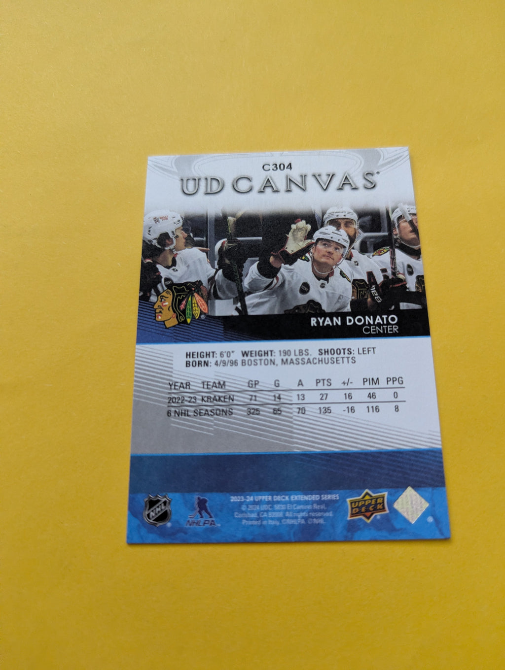 Ryan Donato 23-24 Upper Deck UD Canvas Card