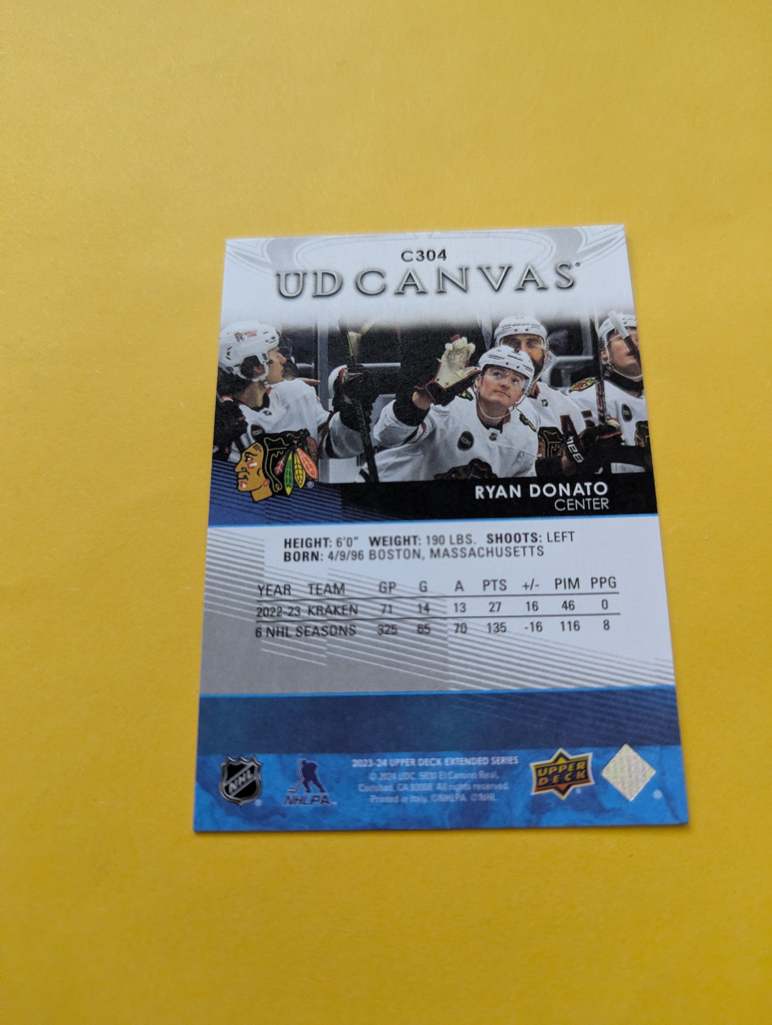 Ryan Donato 23-24 Upper Deck UD Canvas Card