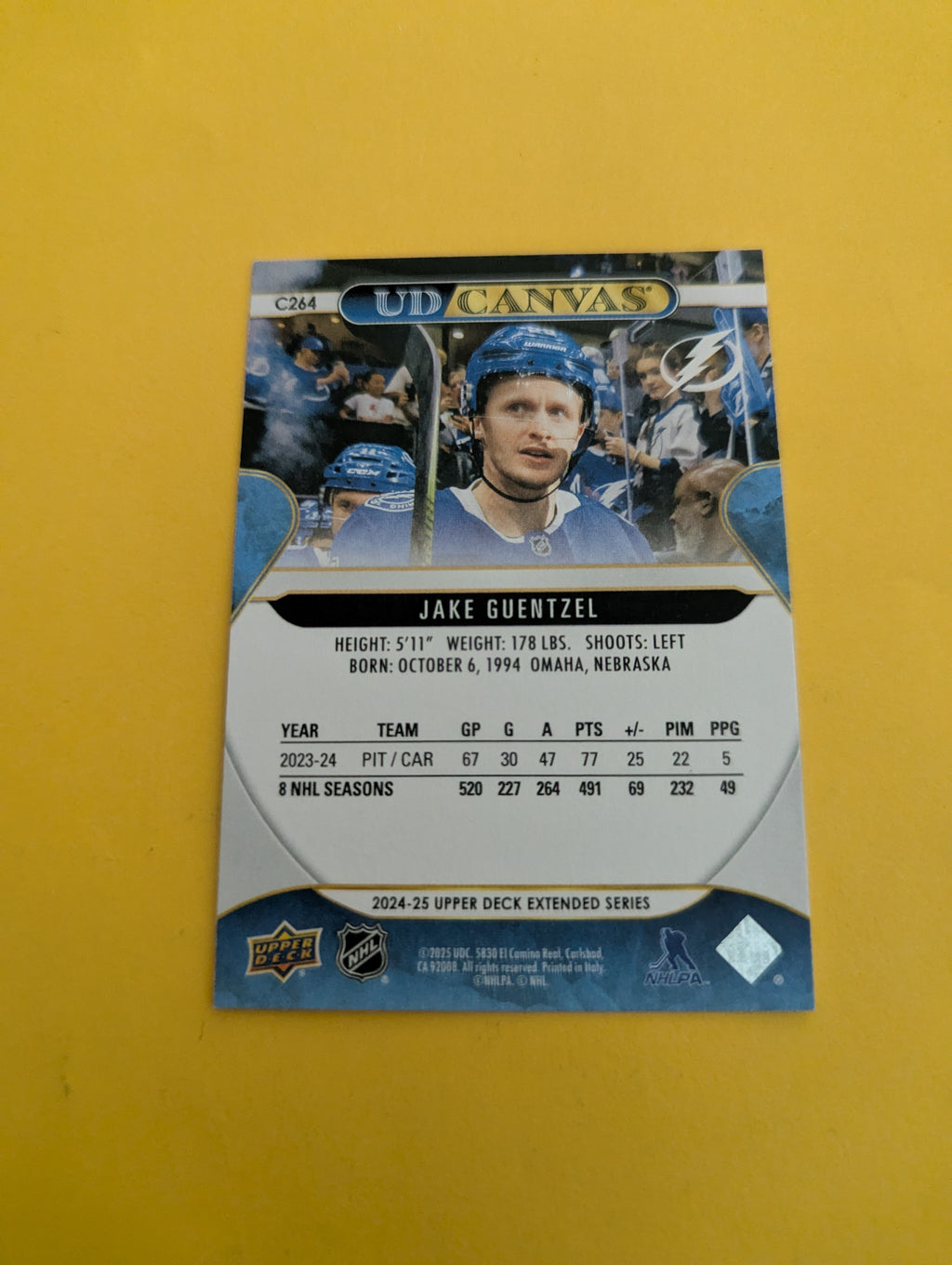 Jake Guentzel 24-25 Upper Deck UD Canvas Card