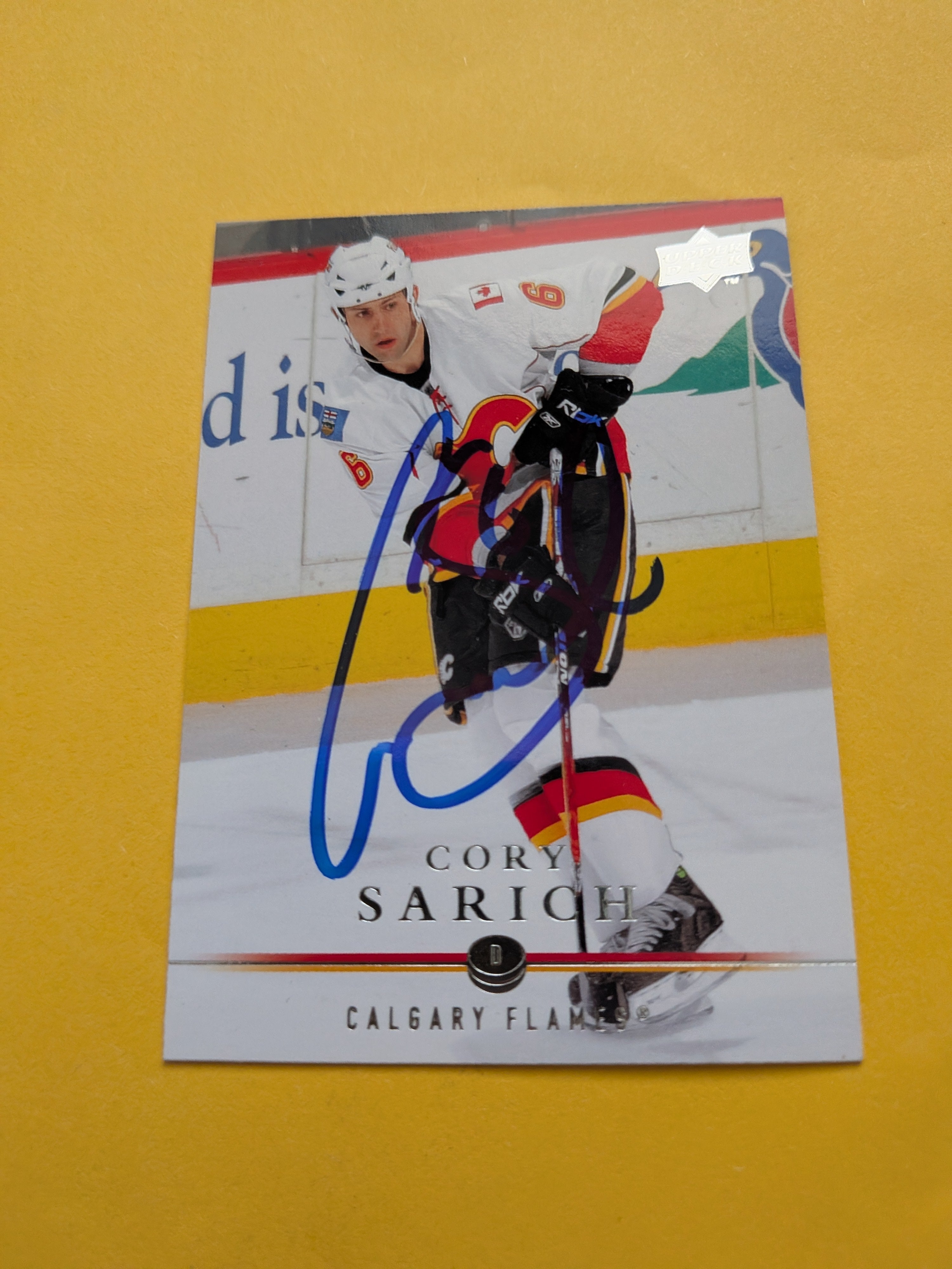Cory Sarich Signed Calgary Flames Card E