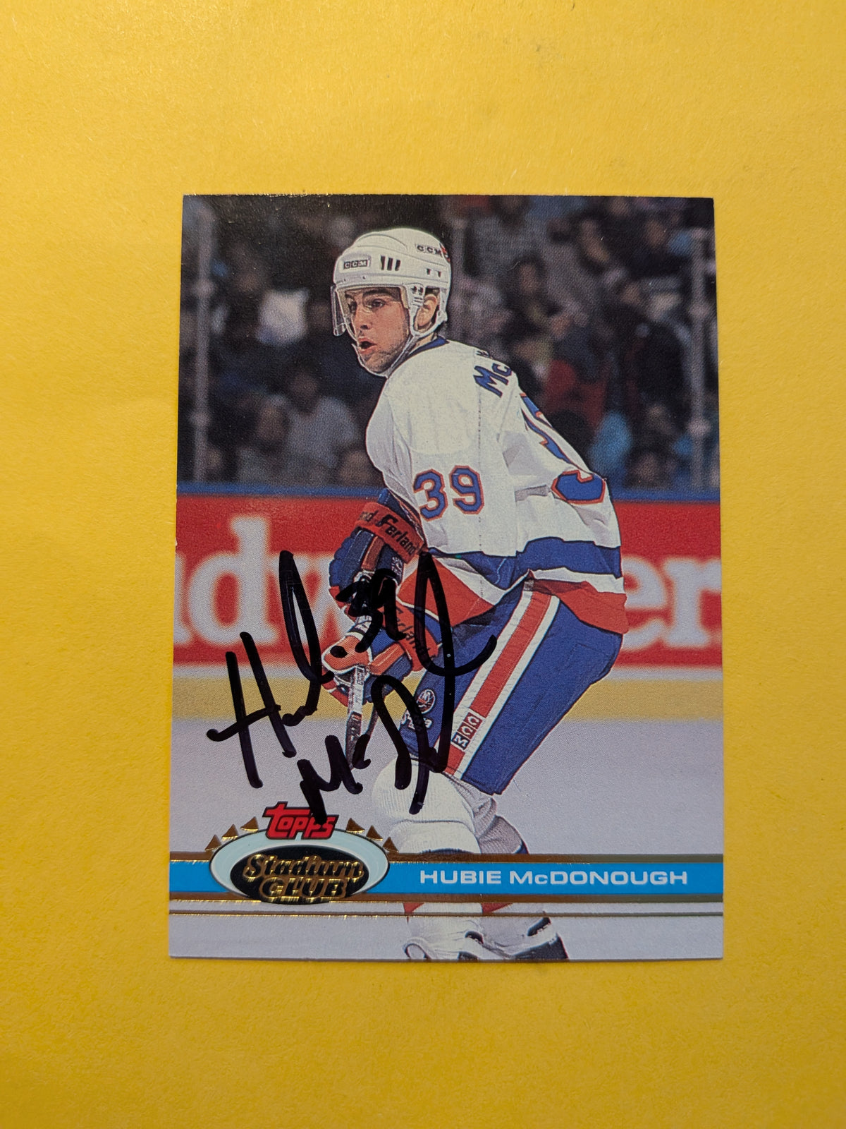 Hubie McDonough Signed New York Islanders Card E