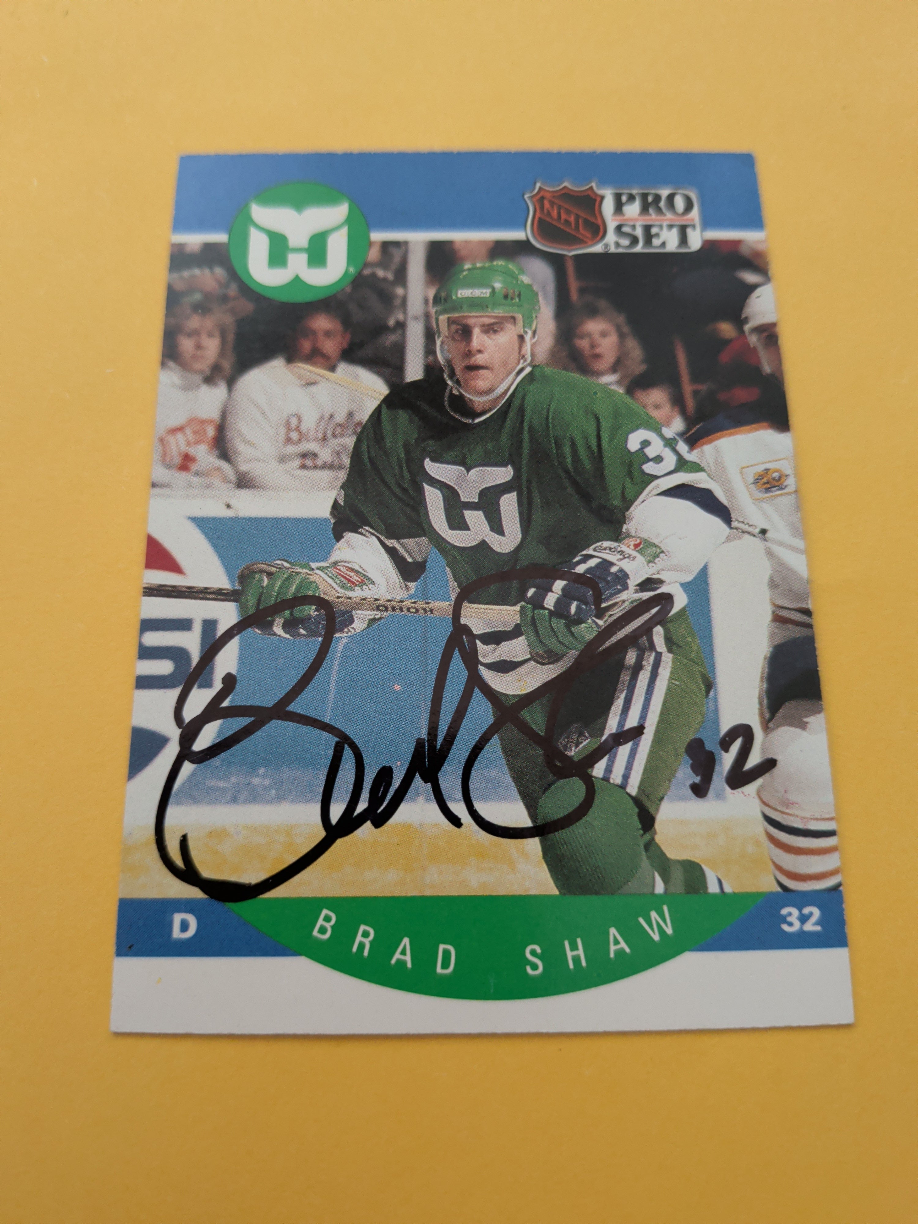 Brad Shaw Signed Hartford Whalers Card E