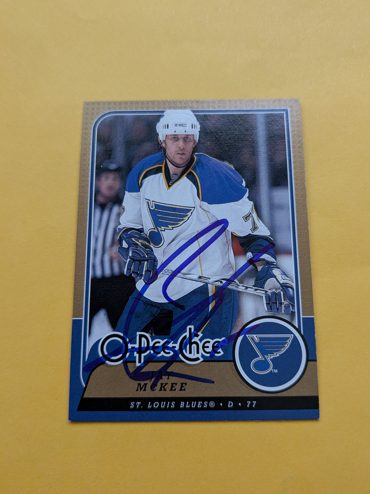 Jay McKee Signed St. Louis Blues Card E