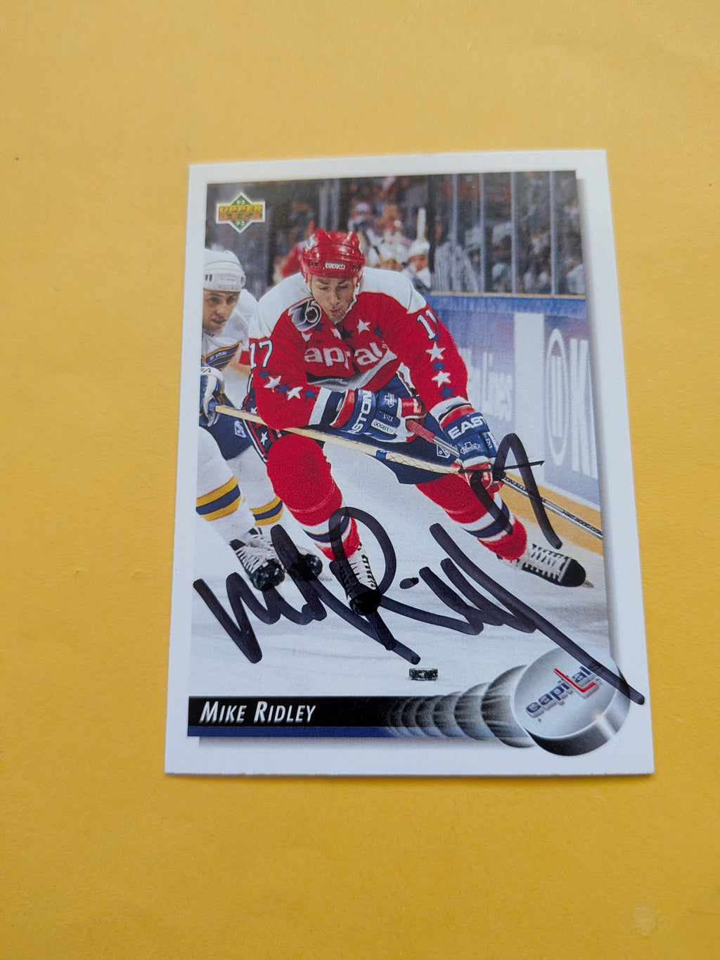 Mike Ridley Signed Washington Capitals Card I