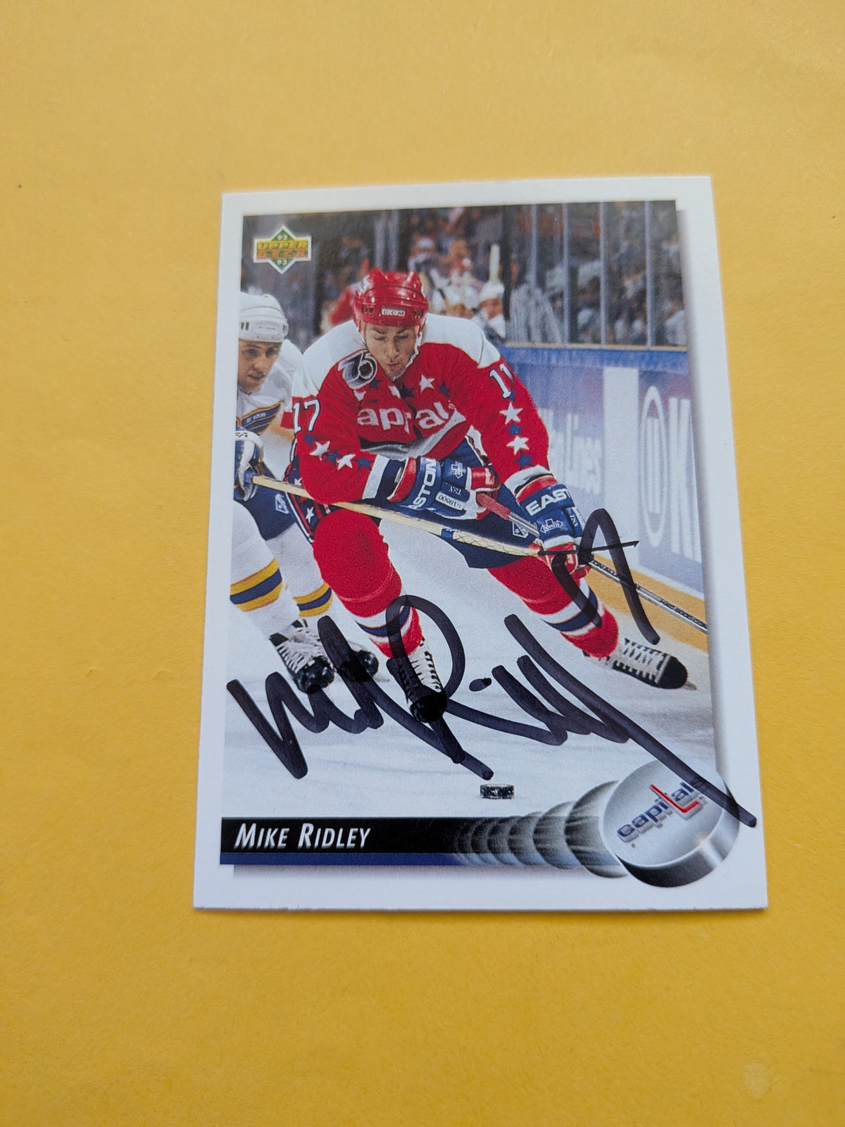 Mike Ridley Signed Washington Capitals Card I