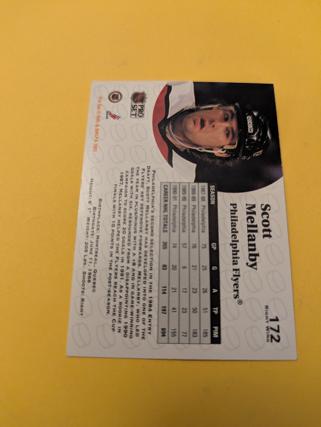 Scott Mellanby Signed Philadelphia Flyers Card