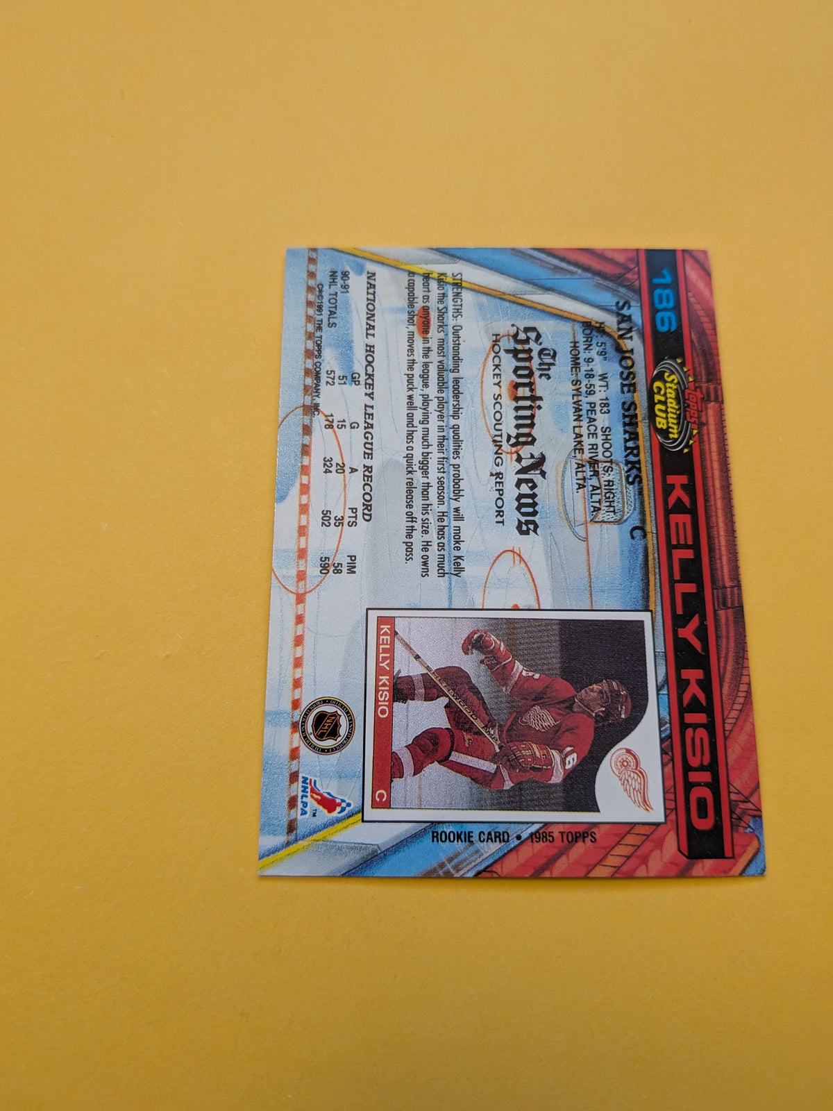Kelly Kisio Signed San Jose Sharks Card B
