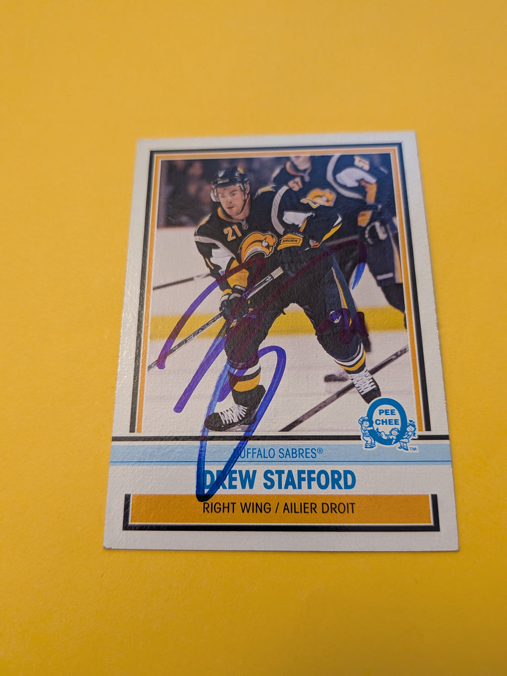 Drew Stafford Signed Buffalo Sabres Card B