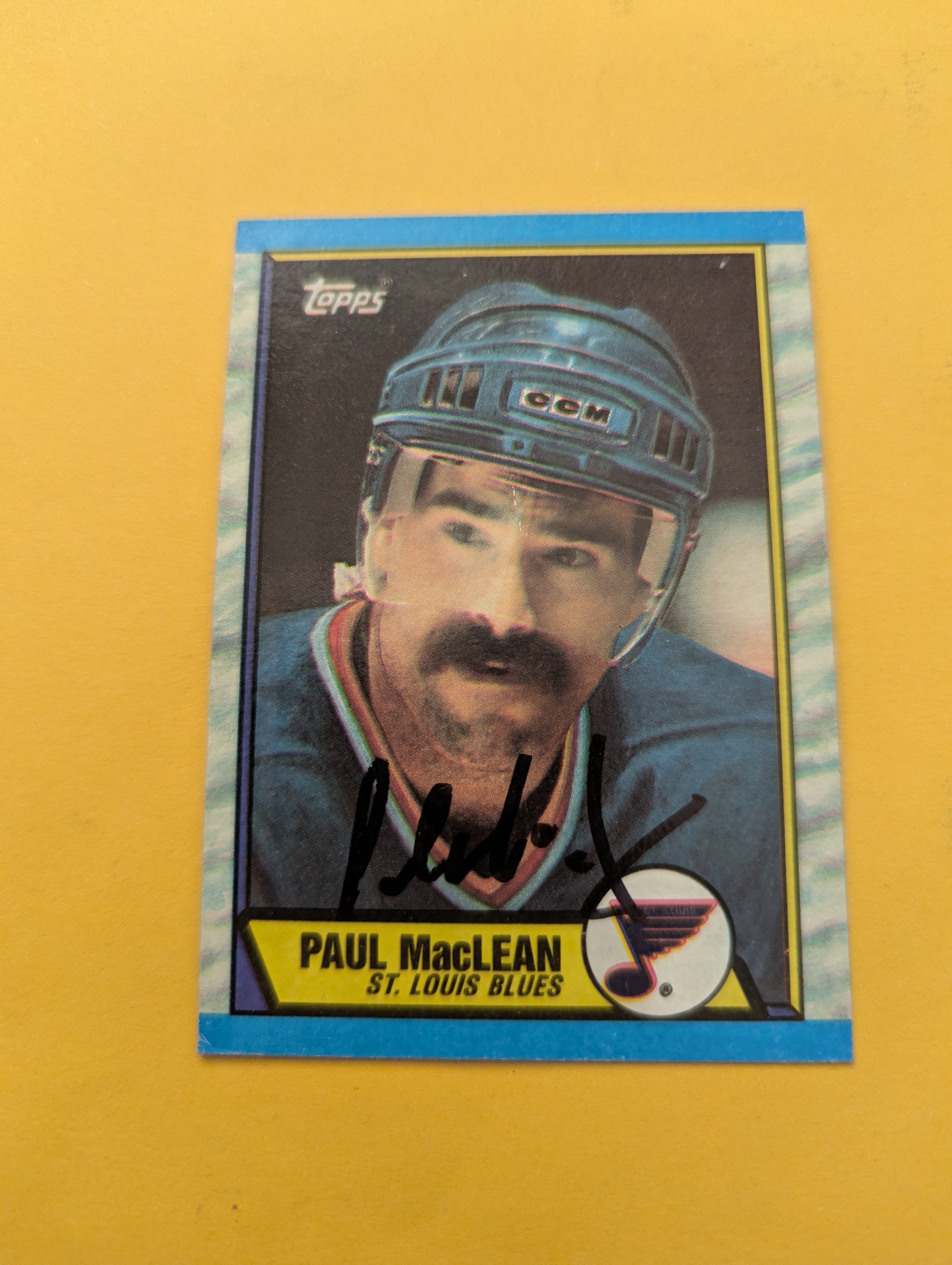 Paul MacLean Signed St. Louis Blues Card
