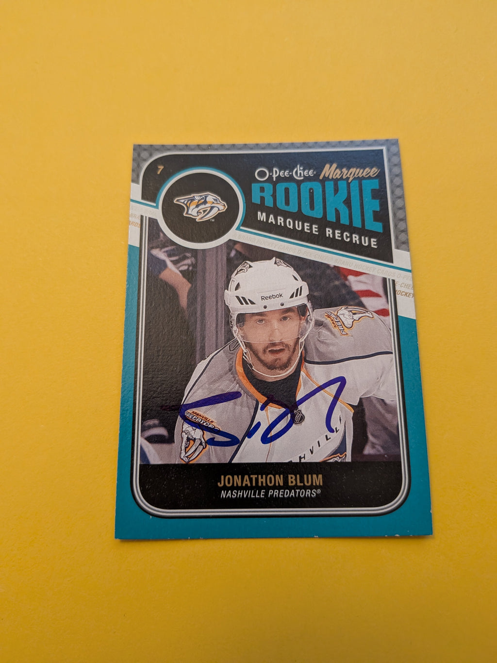 Jonathon Blum Signed Nashville Predators Rookie Card A
