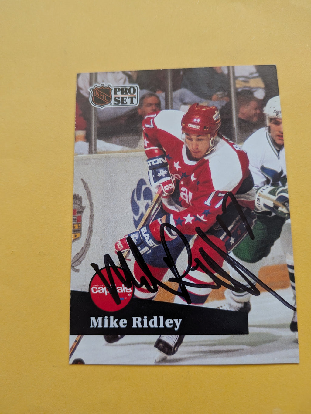 Mike Ridley Signed Washington Capitals Card D