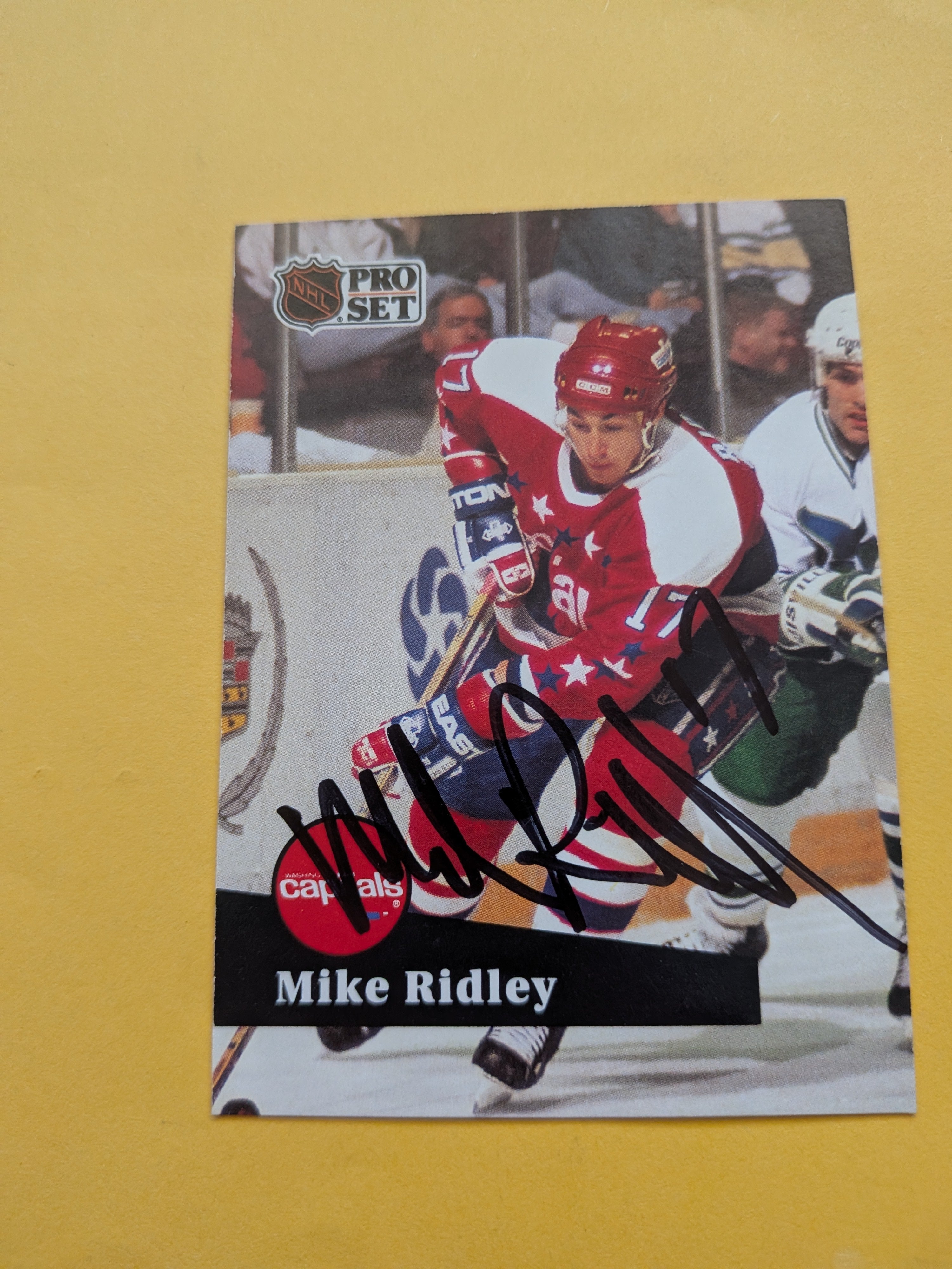 Mike Ridley Signed Washington Capitals Card D