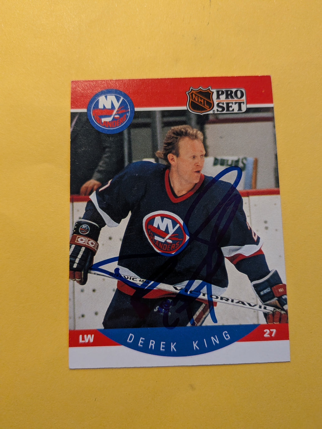 Derek King Signed New York Islanders Card C