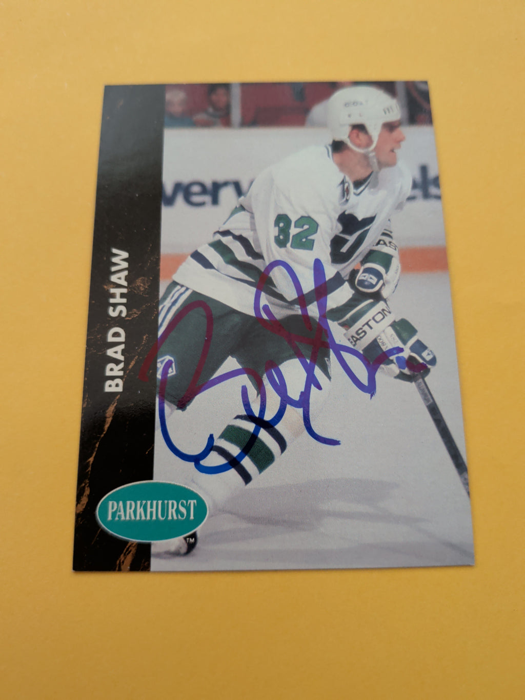 Brad Shaw Signed Hartford Whalers Card A