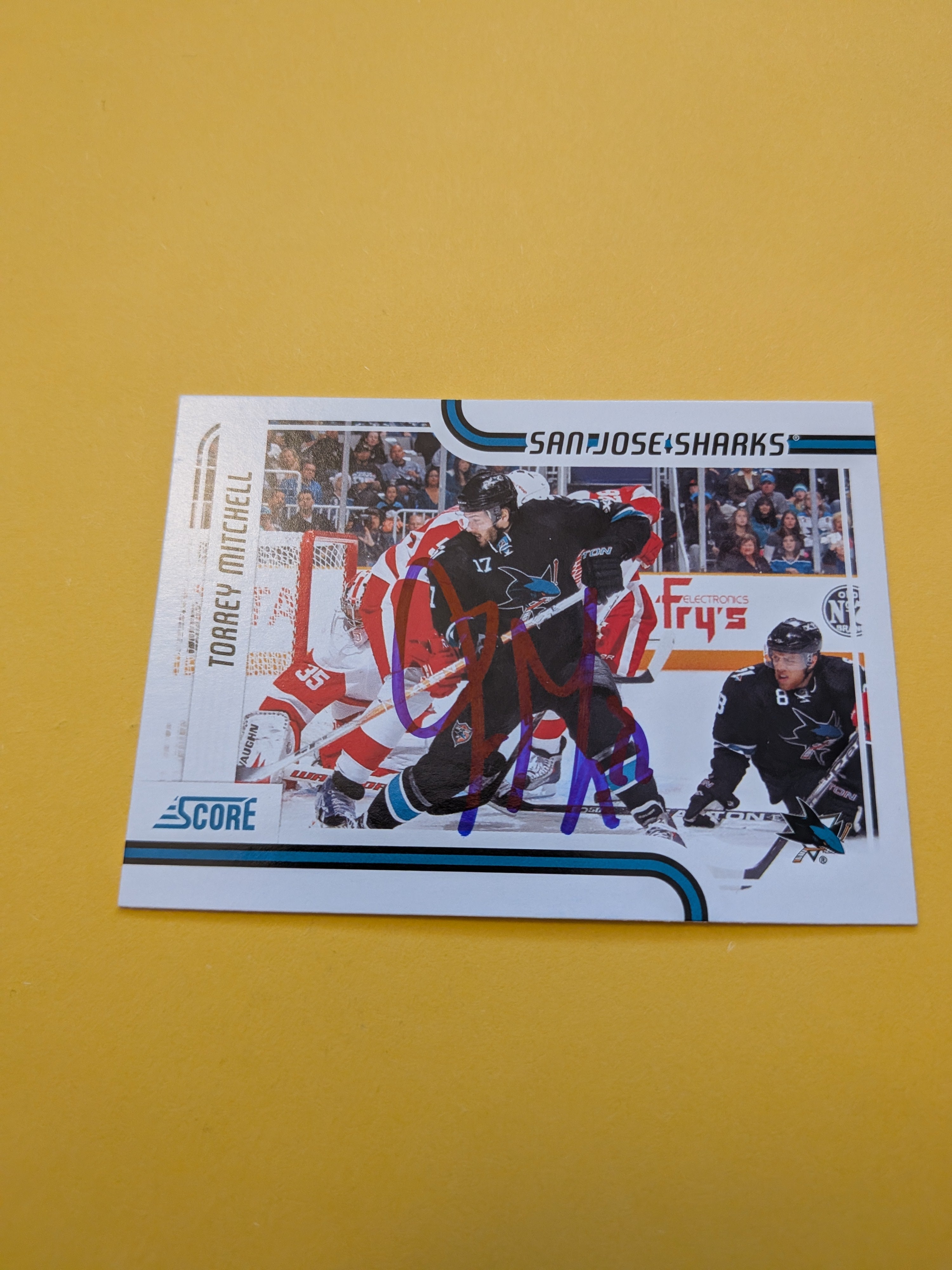 Torrey Mitchell Signed San Jose Sharks Card F