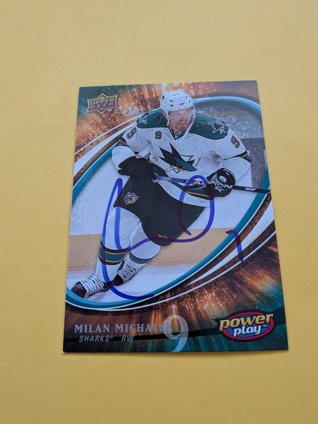 Milan Michalek Signed San Jose Sharks Card H