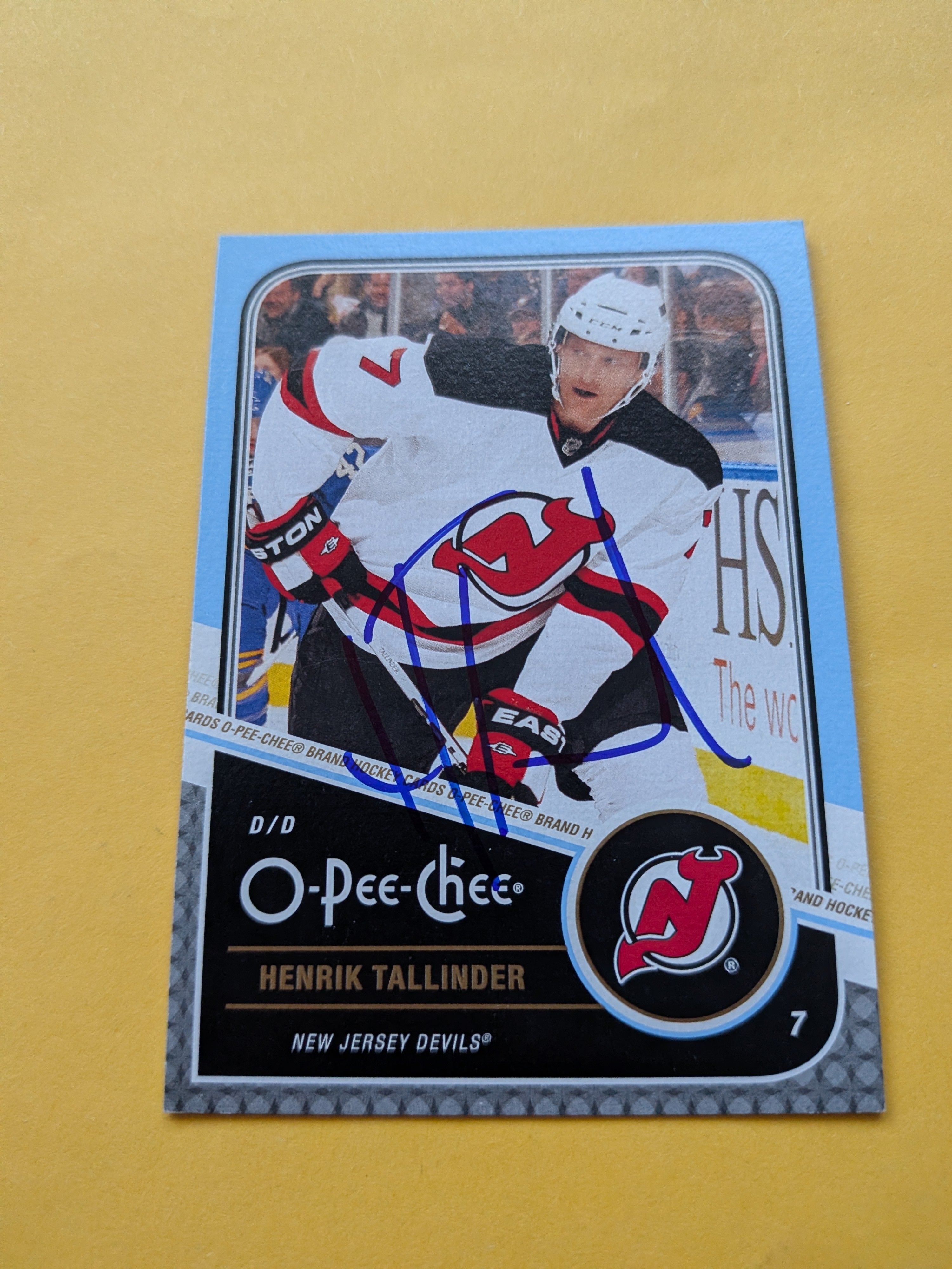 Henrik Tallinder Signed New Jersey Devils Card A