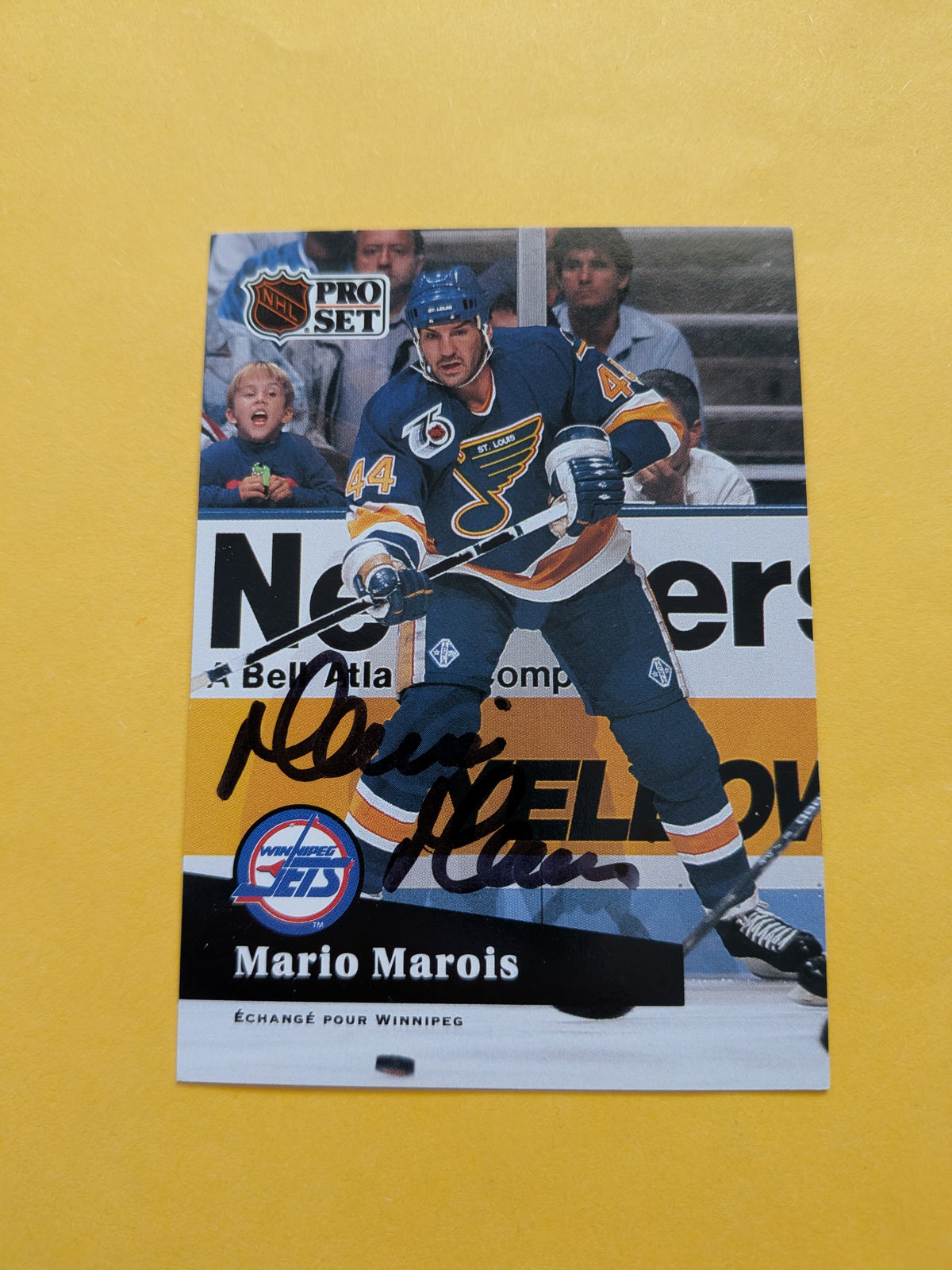 Mario Marois Signed St. Louis Blues Card E
