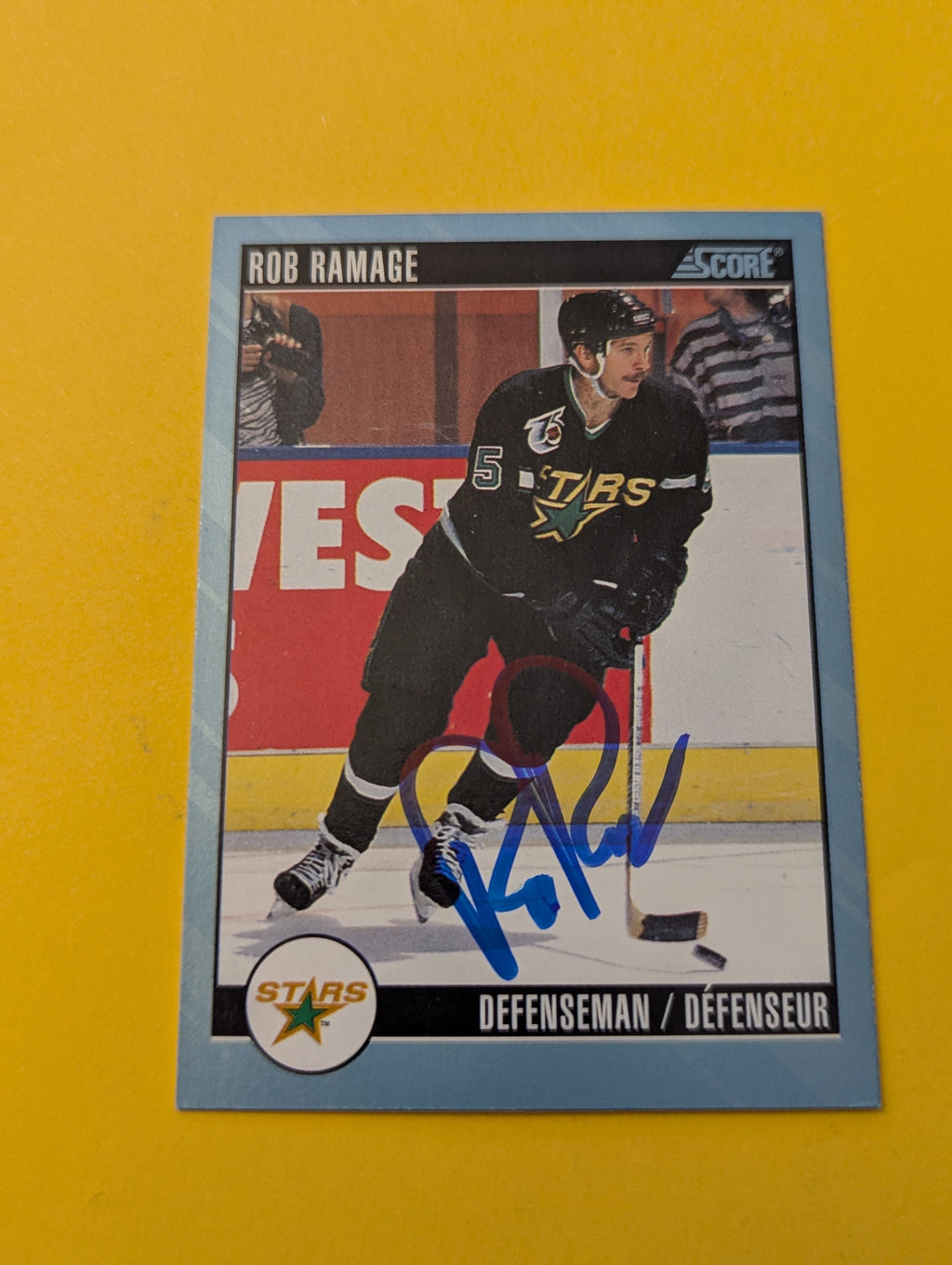 Rob Ramage Signed Minnesota North Stars Card