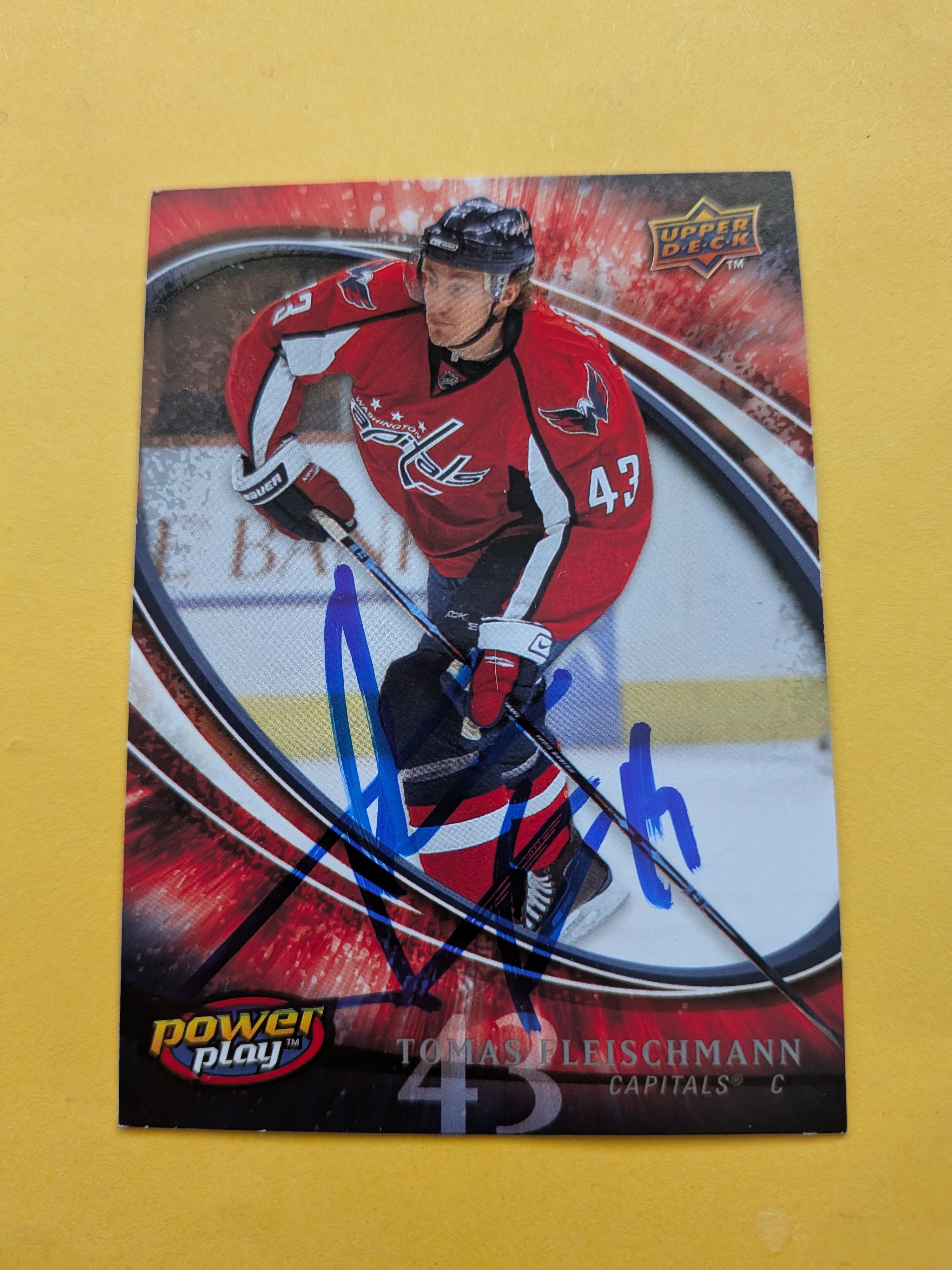 Tomas Fleischmann Signed Washington Capitals Card A