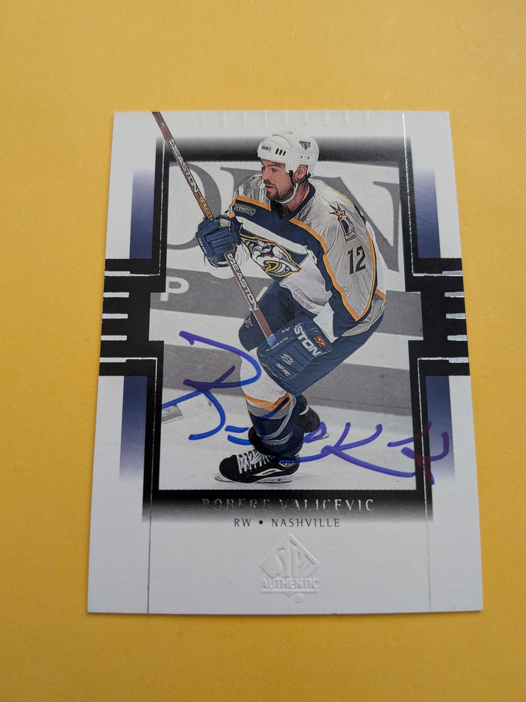 Rob Valicevic Signed Nashville Predators Card
