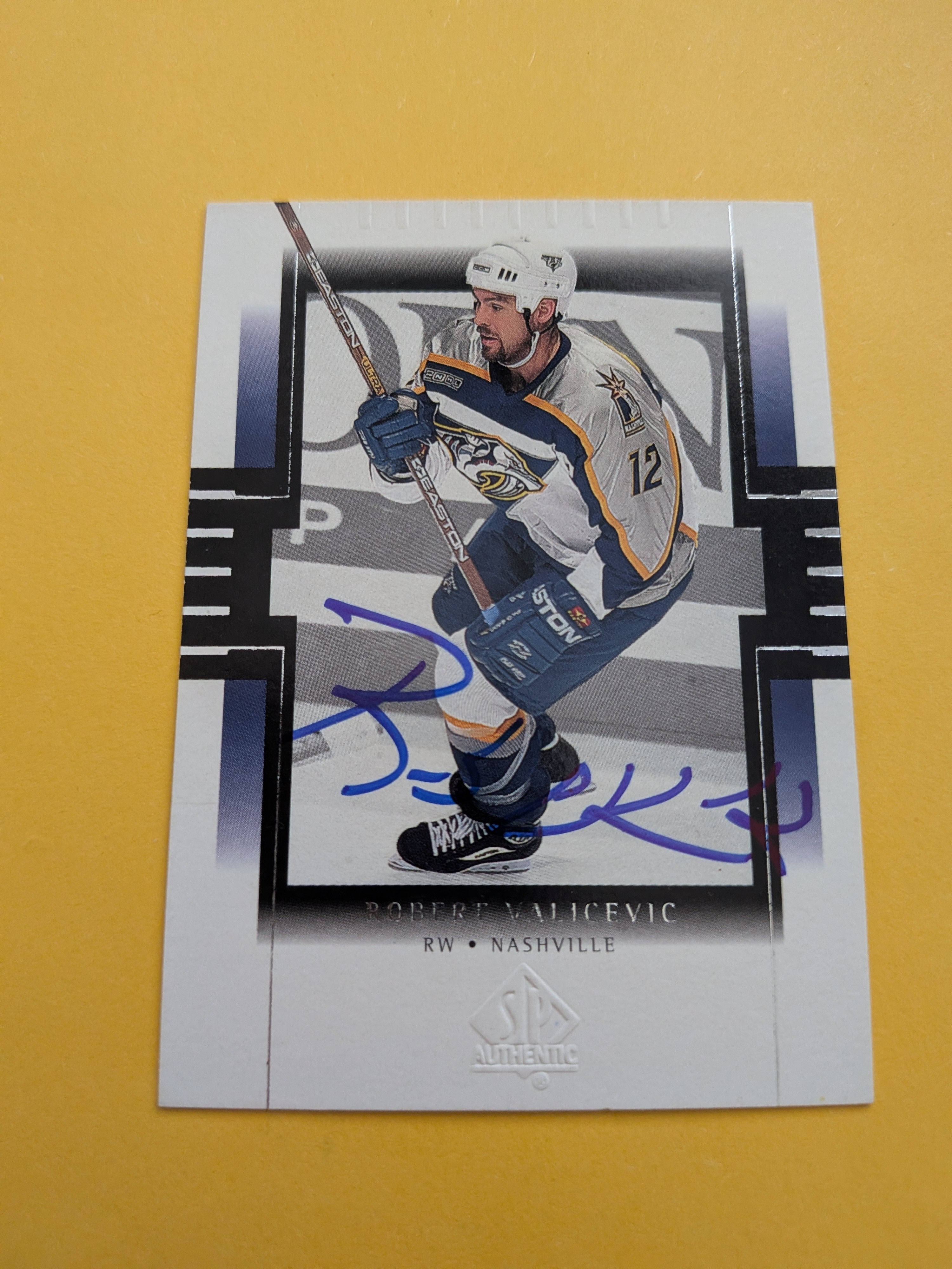 Rob Valicevic Signed Nashville Predators Card