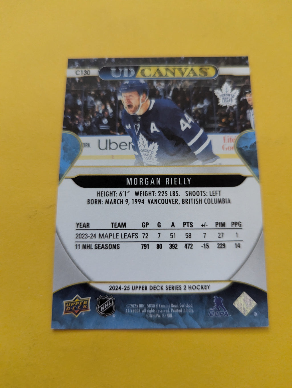 Morgan Rielly 24-25 Upper Deck UD Canvas Card