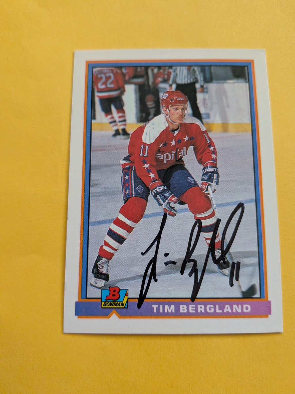 Tim Bergland Signed Washington Capitals Card D