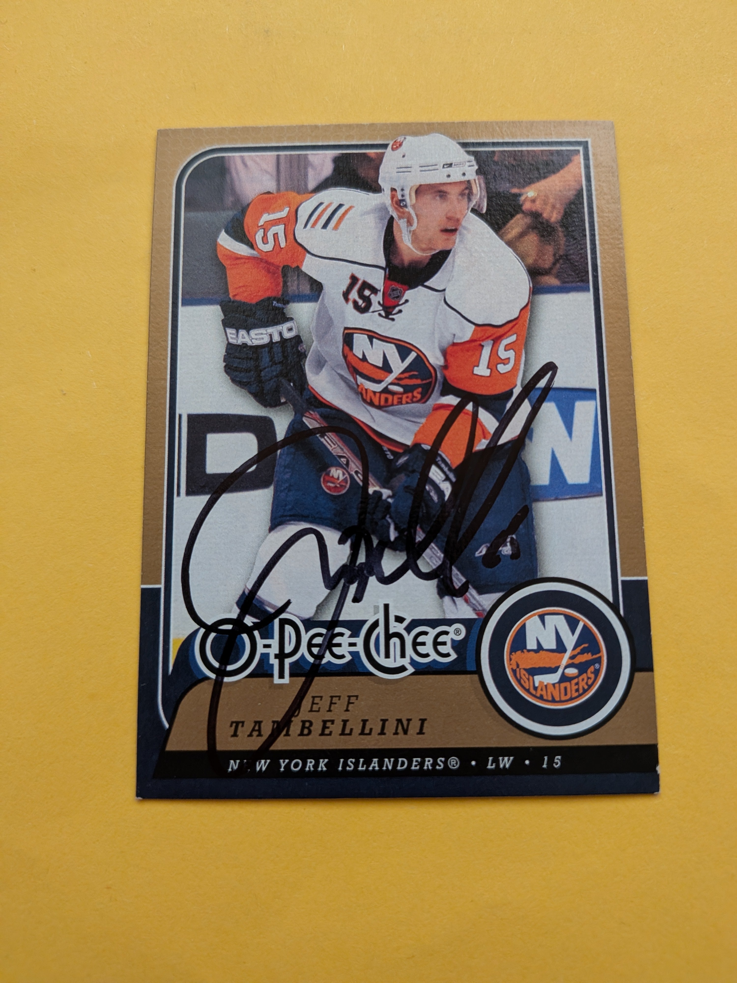 Jeff Tambellini Signed New York Islanders Card A