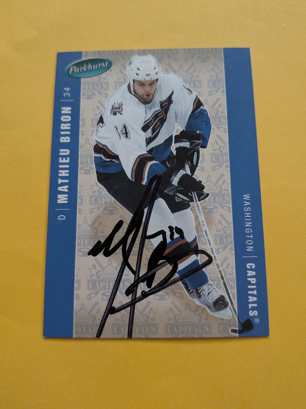 Mathieu Biron Signed Washington Capitals Card A