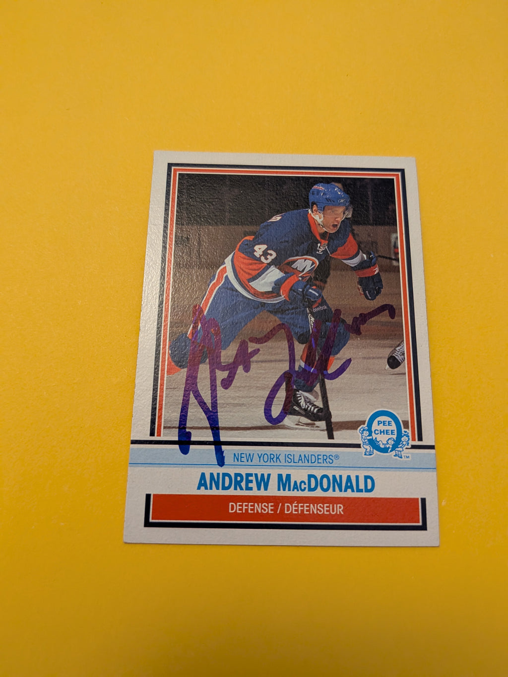 Andrew MacDonald Signed New York Islanders Card A