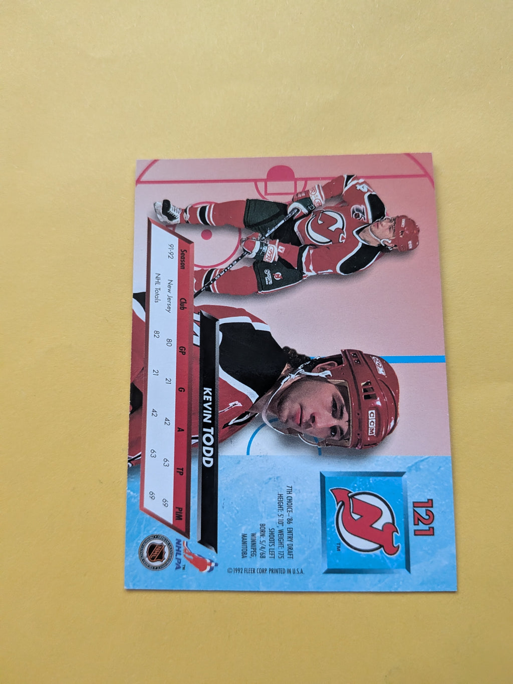 Kevin Todd Signed New Jersey Devils Card F