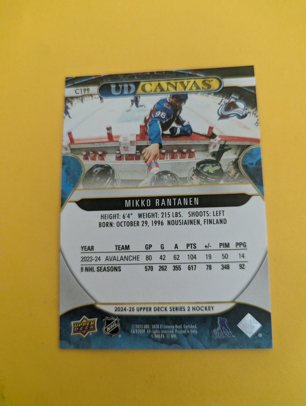 Mikko Rantanen 24-25 Upper Deck UD Canvas Card