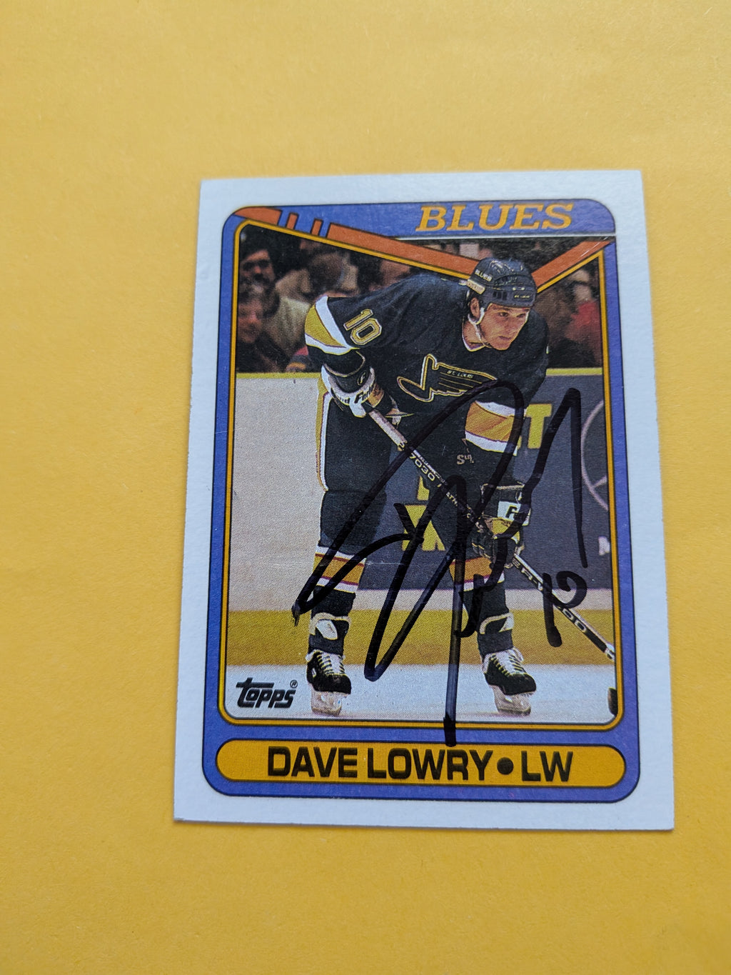 Dave Lowry Signed St. Louis Blues Card B